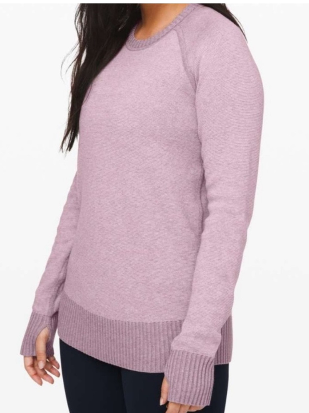 Lululemon Still Lotus Sweater Reversible in Heathered Frosted Mulberry / Heather